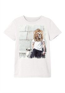 NAME IT Printet T-shirt Voto White Alysssum